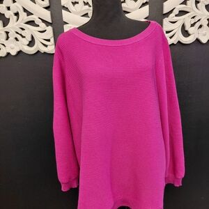 Cyrus Pink Ribbed Knit Sweater